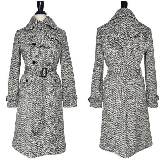 Banana Republic Jackets & Blazers - Banana Republic | Women | Vtg Tweed Herringbone Wool Blend Trench Coat | Small